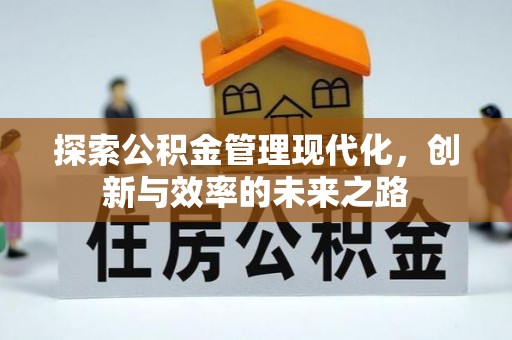 朗县探索公积金管理现代化，创新与效率的未来之路